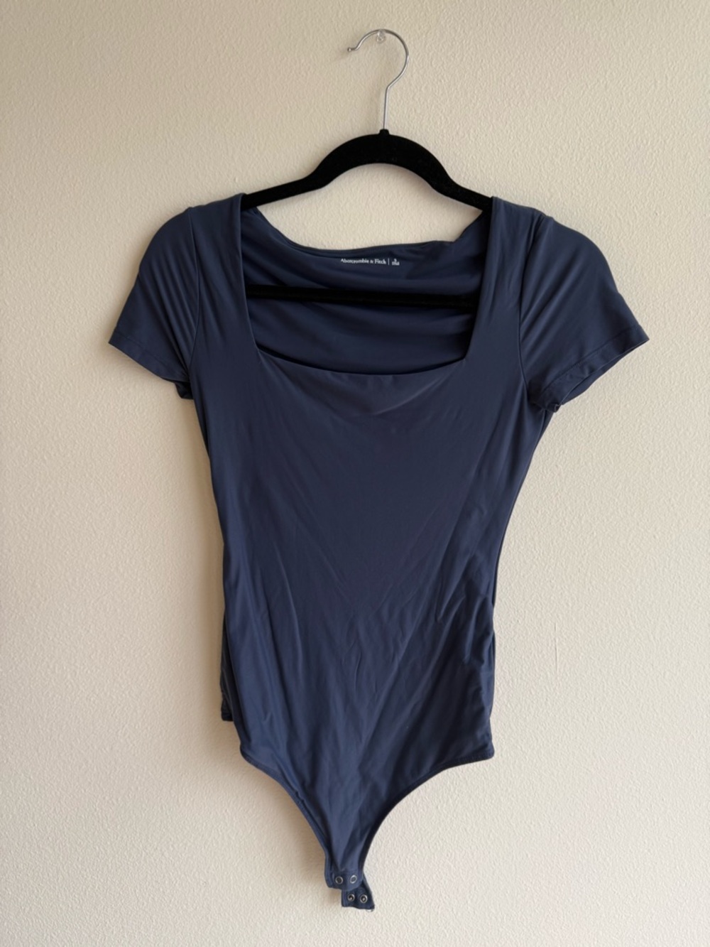 Abercrombie & Fitch Navy Scoop Neck Short Sleeve Bodysuit